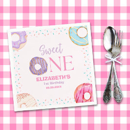 Donut Sweet One Birthday Party Donut Birthday Pappersservett