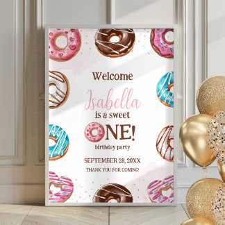 Donut Sweet One Girl Sprinkles Poster Välkomstskyl