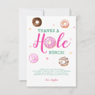 Donut Tack a Hål Bunch Photo Birthday Tack Anteckningskort