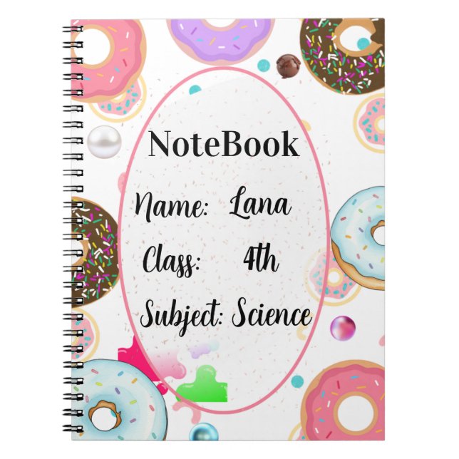 Donut themed aesthetic notebook anteckningsbok (Framsidan)