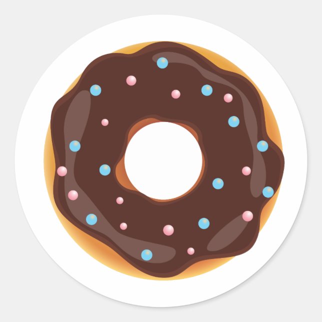 Donut themed runt klistermärke (Framsida)