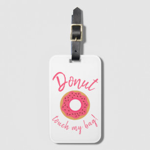 Donut Touch My Bag Rosa and Chocolate Sprinkles Bagagebricka