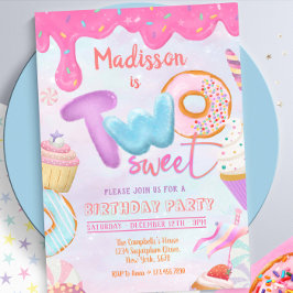 Donut två söta en inbjudan