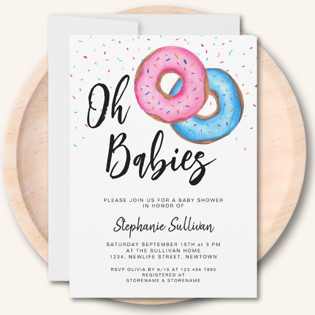Donut Twillingars Baby Shower Inbjudningar (Skapare uppladdad)