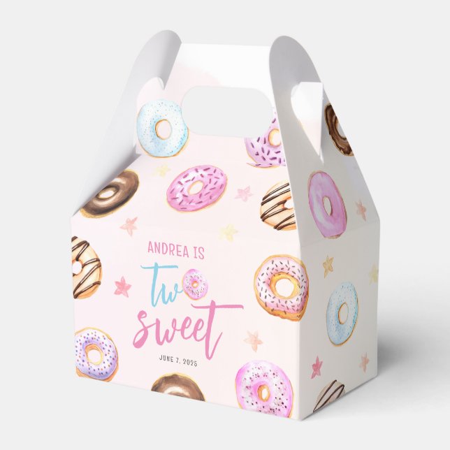 Donut Two Sweet Girl 2:a födelsedagen Presentaskar (Framsidan Sidan)