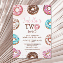 Donut Two Sweet Girl Sprinkles 2:a födelsedagen