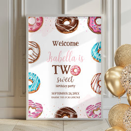 Donut Two Sweet Girl Sprinkles Poster Välkomstskyl