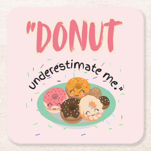 DONUT UNDER UPPSKATTNING UNDERLÄGG PAPPER KVADRAT (Framsidan)