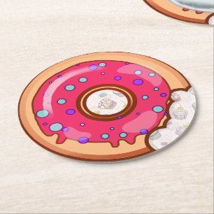 Donut Underlägg Papper Rund