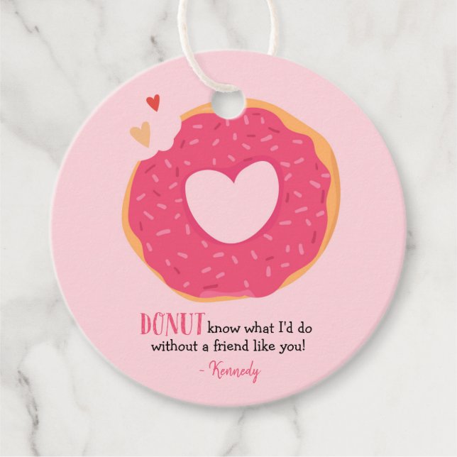 Donut Valentine Classic Round Sticker Gåvor Etiketter (Framsida)