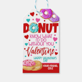 Donut Valentine Favor Tag Presentetikett