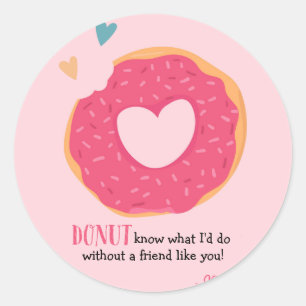 Donut Valentine Runt Klistermärke