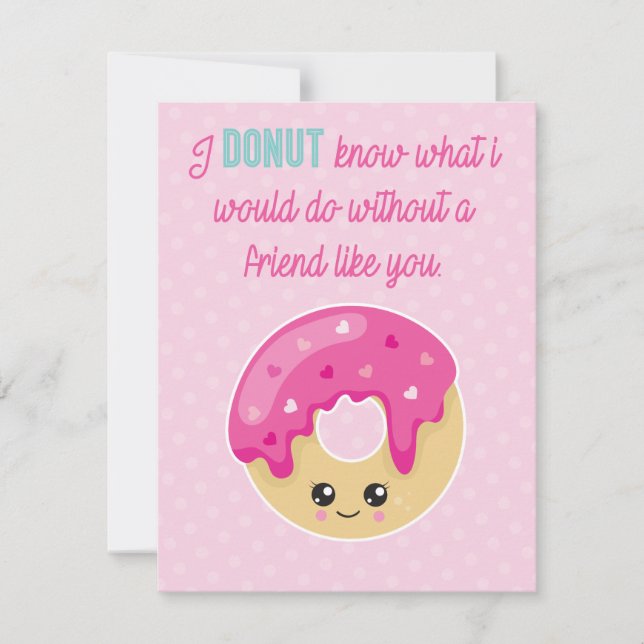 Donut Valentines dagskort, klassrumskort Julkort (Framsida)