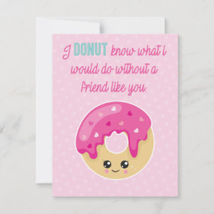 Donut Valentines dagskort, klassrumskort Julkort