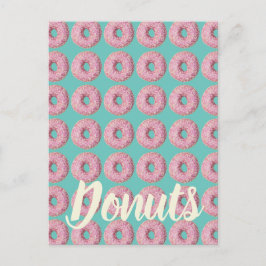 Donut Vegan Mönster för Vegetarian Sweet Tooth Helg Vykort
