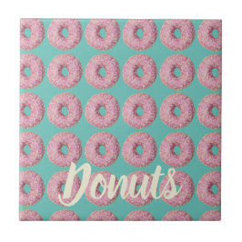 Donut Vegan Mönster för Vegetarian Sweet Tooth Kakelplatta