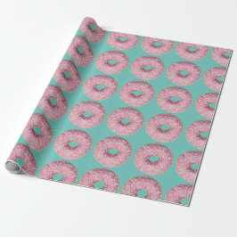 Donut Vegan Mönster för Vegetarian Sweet Tooth Presentpapper