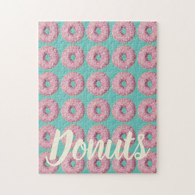 Donut Vegan Mönster för Vegetarian Sweet Tooth Pussel (Vertikal)