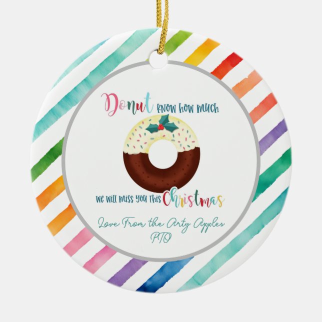 Donut vet hur mycket vi saknar er jul julgransprydnad keramik (Framsidan)