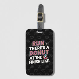 Donut vid Avsluta Line Funny Fitness Motivation Bagagebricka