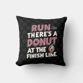 Donut vid Avsluta Line Funny Fitness Motivation Kudde
