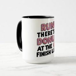 Donut vid Avsluta Line Funny Fitness Motivation Mugg