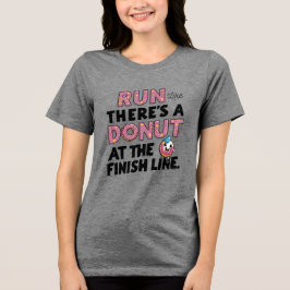 Donut vid Avsluta Line Funny Fitness Motivation T Shirt