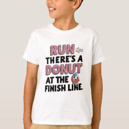 Donut vid Avsluta Line Funny Fitness Motivation T Shirt