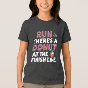 Donut vid Avsluta Line Funny Fitness Motivation T Shirt