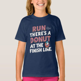 Donut vid Avsluta Line Funny Fitness Motivation T Shirt