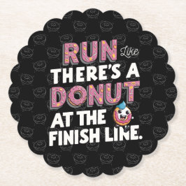 Donut vid Avsluta Line Funny Fitness Motivation Underlägg Papper