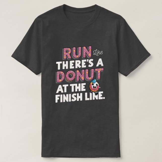 Donut vid Avsluta Line Funny Fitness Resolution T Shirt (Design framsida)