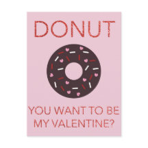 Donut, vill du vara min Valentine? Funny vykort
