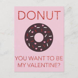 Donut, vill du vara min Valentine? Funny vykort