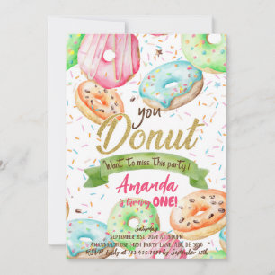 Donut vill miss Doughnut Birthday Inbjudningar