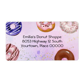 Donut Watercolor Address Label Fraktsedel
