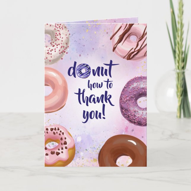 Donut Watercolor, Tack Kort (Framsida)