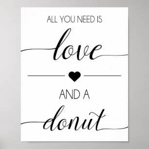 Donut Wedding Favor-tecken Behandla Bord Skriv u Poster