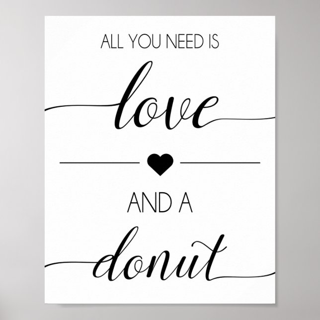 Donut Wedding Favor-tecken | Behandla Bord Skriv u Poster (Framsidan)