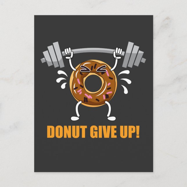 Donut Weight Lyfts Fitness Gym Tshirt Donut Vykort (Framsida)