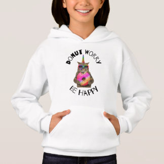 Donut Worry BE Lycklig Donut Älskare Hoodie T Shirt