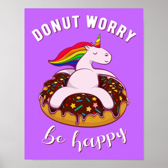 Donut Worry BE Lycklig I Poster (Framsidan)