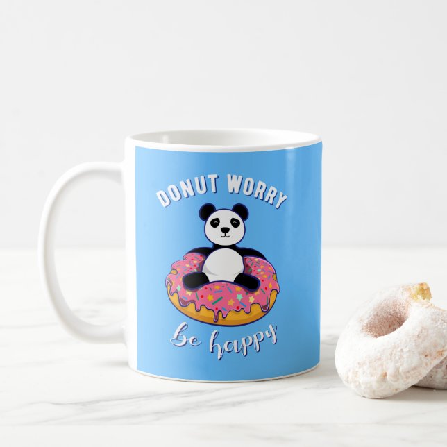 Donut Worry BE Lycklig II Kaffemugg (Med munk)