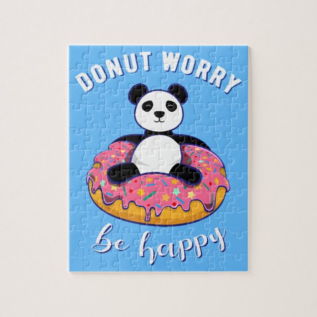 Donut Worry BE Lycklig II Pussel (Vertikal)