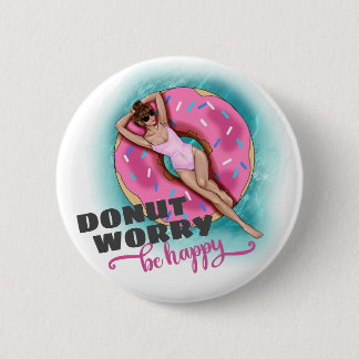 Donut Worry BE Lycklig Roligt Bassäng Flyter Knapp