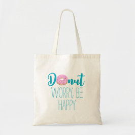 Donut Worry BE Lycklig Rosa Donut Tygkasse