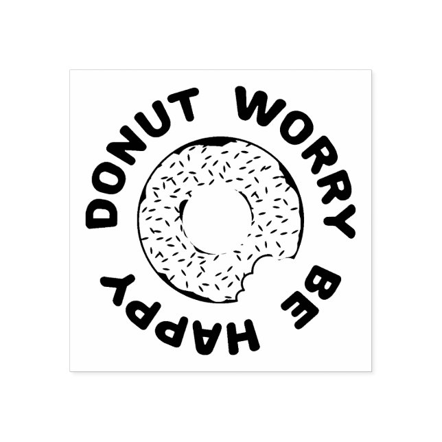 Donut Worry BE Lycklig Stämpel (Tryck)