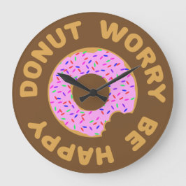 Donut Worry BE Lycklig Stor Klocka