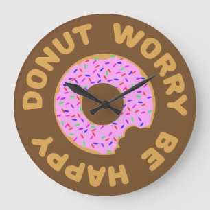 Donut Worry BE Lycklig Stor Klocka