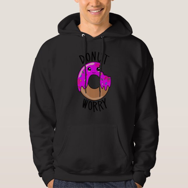 Donut Worry   Cute Donut Face Hoodie (Framsida)